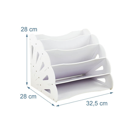 Organiseur de bureau A4 en MDF, 5 compartiments - Blanc