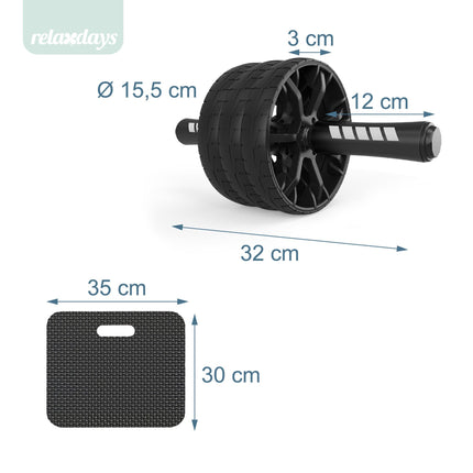 Ab Wheel Roller with Knee Mat and Three Non-Slip Wheels