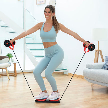 Bauchroller mit rotierenden Scheiben, elastischen Bändern und Übungsanleitung Twabanarm InnovaGoods