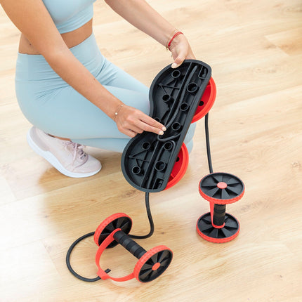 Bauchroller mit rotierenden Scheiben, elastischen Bändern und Übungsanleitung Twabanarm InnovaGoods