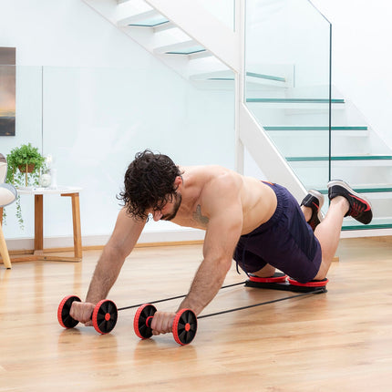 Bauchroller mit rotierenden Scheiben, elastischen Bändern und Übungsanleitung Twabanarm InnovaGoods