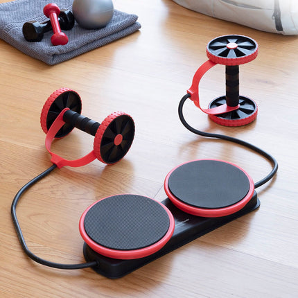 Bauchroller mit rotierenden Scheiben, elastischen Bändern und Übungsanleitung Twabanarm InnovaGoods