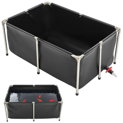 Above-Ground Fish Pond 126.8 Gal, Foldable PVC Tank
