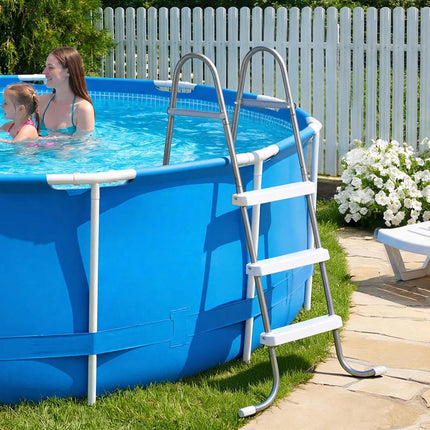 Above Ground Pool Ladder, 3-Step Steel A-Frame, 42 in
