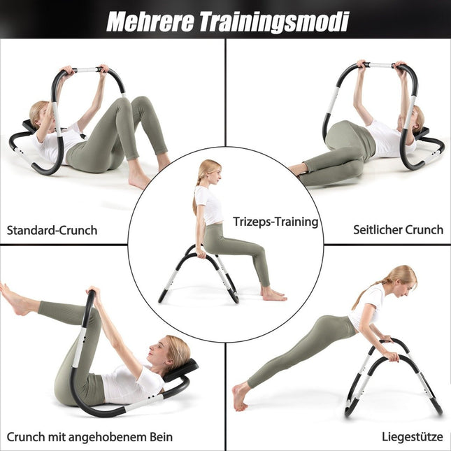 Ab Roller Bauchtrainer mit gepolsterter Kopfstütze Bauchmuskeltrainer Gerät 73 x 73 x 64 cm