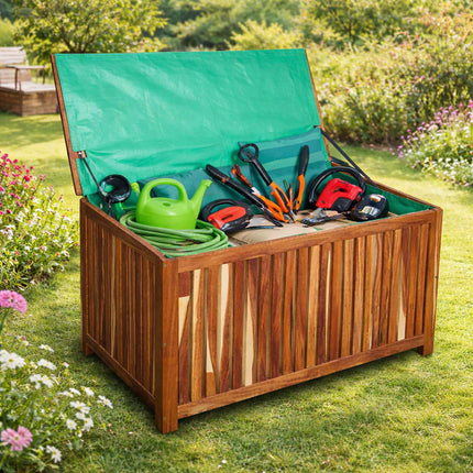 Akazien-Gartenaufbewahrungsbox, Mittel – Naturholz