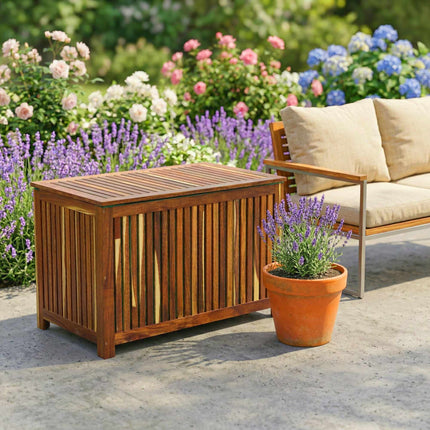 Akazien-Gartenaufbewahrungsbox, Mittel – Naturholz