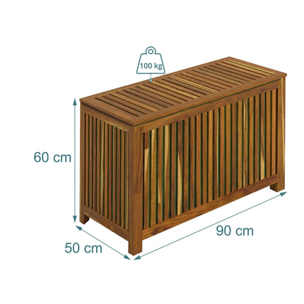 Akazien-Gartenaufbewahrungsbox, Mittel – Naturholz
