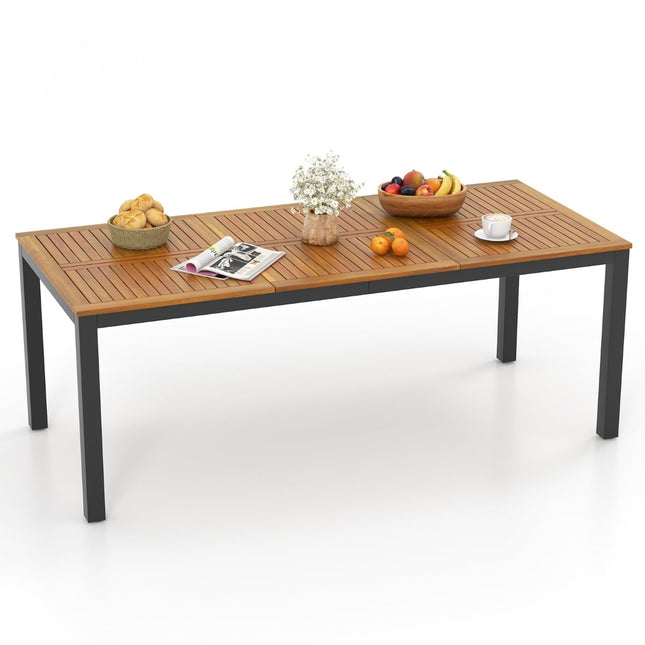 Akazienholz-Esstisch für 8 Personen, 200x90 cm