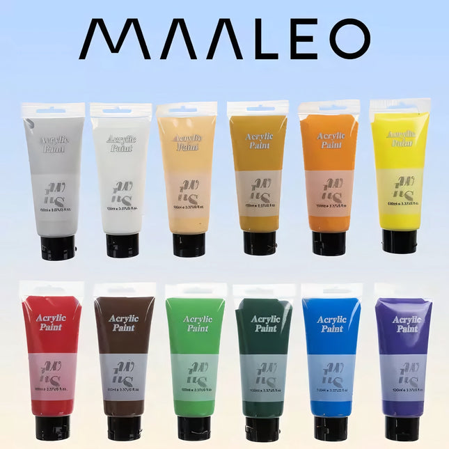 Peintures acryliques 12 pièces. 100ml Maaleo 20424