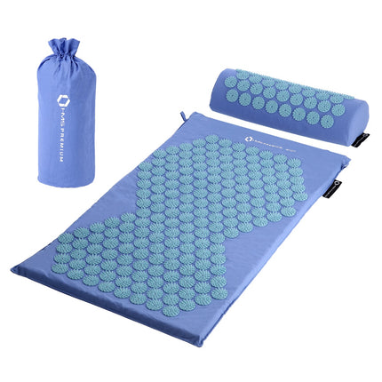 Ensemble de tapis d'acupression, bleu - Oreiller inclus