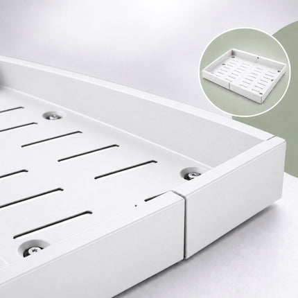 Adhesive Telescopic Drawer for Deep Cabinets, 53 cm Deep, 30 kg Load, White