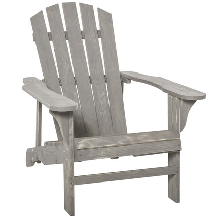 Adirondack-Stuhl, wetterfestes Holz, hohe Rückenlehne, Grau