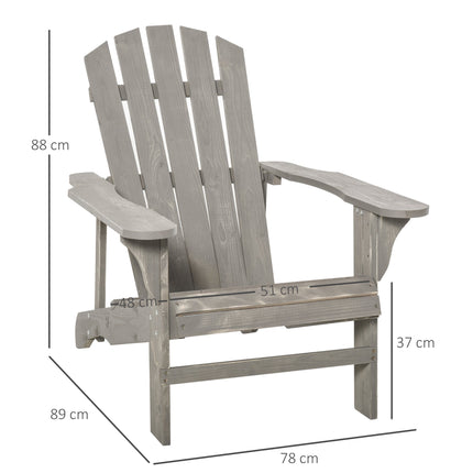 Adirondack-Stuhl, wetterfestes Holz, hohe Rückenlehne, Grau