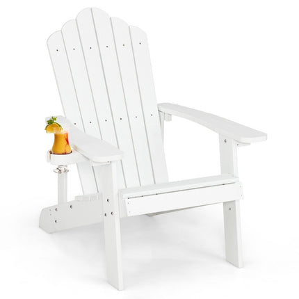 Adirondack-Stuhl mit Getränkehalter, wetterfest, weiß