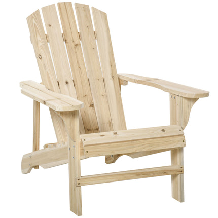 Chaise Adirondack en bois, d'extérieur, à dossier haut et accoudoirs