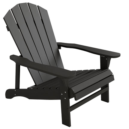 Adirondack Gartenstuhl aus Holz, hohe Rückenlehne, Schwarz
