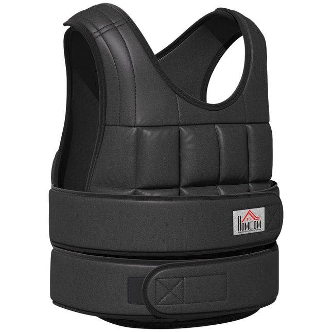Verstellbare 30-kg-Gewichtsweste für Krafttraining, schwarz