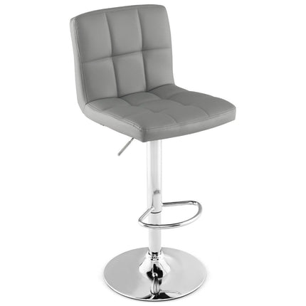 Tabouret de bar pivotant à 360° en similicuir, gris