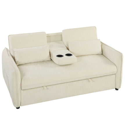 Verstellbares 3-in-1 Schlafsofa mit Getränkehaltern und Taschen