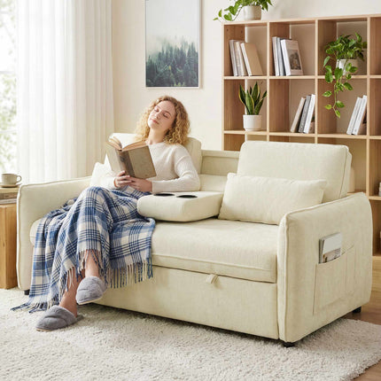 Verstellbares 3-in-1 Schlafsofa mit Getränkehaltern und Taschen