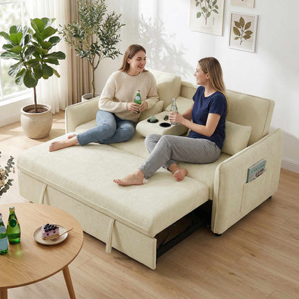 Verstellbares 3-in-1 Schlafsofa mit Getränkehaltern und Taschen