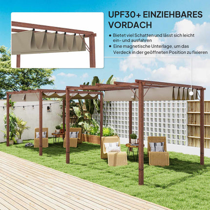 Verstellbare 3x3m Pergola, Aluminiumrahmen, UPF30+ Sonnenschutz