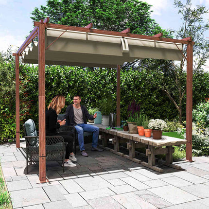 Verstellbare 3x3m Pergola, Aluminiumrahmen, UPF30+ Sonnenschutz