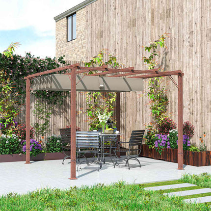 Verstellbare 3x3m Pergola, Aluminiumrahmen, UPF30+ Sonnenschutz