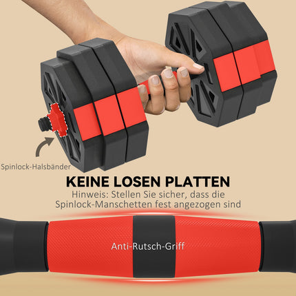 Verstellbares 4-in-1 Hantelset, 25 kg für Home-Workouts
