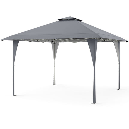 Tonnelle pliante réglable 4 x 4 m avec double toit et structure en métal