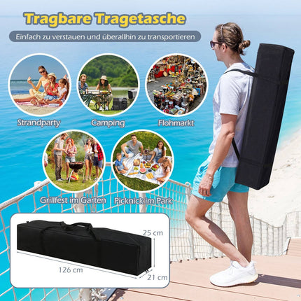 Tonnelle pliante réglable 4 x 4 m avec double toit et structure en métal