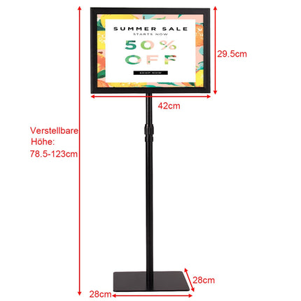 Verstellbares A3-Plakatständer-Set, Schwarz, 2er-Pack