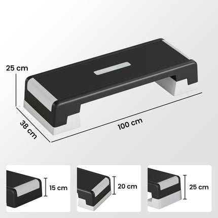 Verstellbares Aerobic-Step-Board, rutschfest, 3 Höhen 15-25 cm