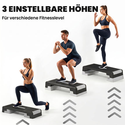 Verstellbares Aerobic-Step-Board, rutschfest, 3 Höhen 15-25 cm