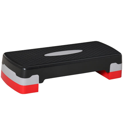 Verstellbarer Aerobic-Stepper – 2 Stufen, 10/20 cm, schwarz/grau/rot