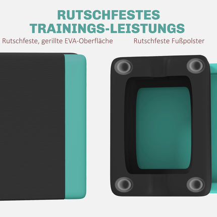 Stepper aérobique réglable avec surface antidérapante, vert