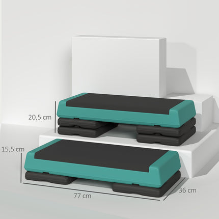 Stepper aérobique réglable avec surface antidérapante, vert