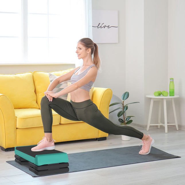 Stepper aérobique réglable avec surface antidérapante, vert