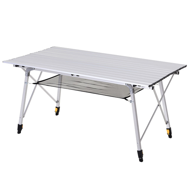 Verstellbarer Aluminium-Klapptisch mit Tragetasche, 120x69 cm
