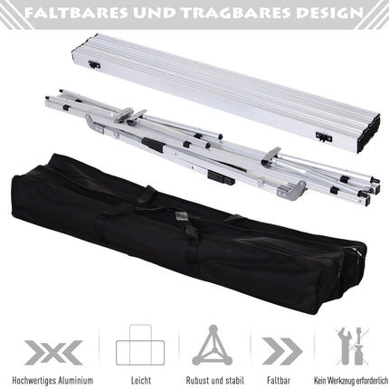 Table de pique-nique pliante réglable en aluminium avec sac de transport, 120 x 69 cm