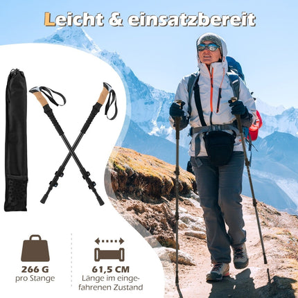 Verstellbare Aluminium-Trekkingstöcke mit Korkgriffen
