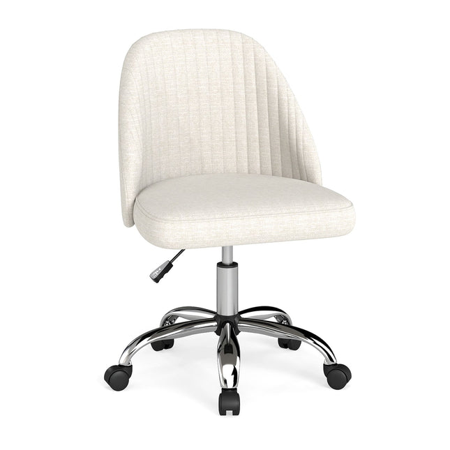 Verstellbarer Bürostuhl ohne Armlehnen – Beige, 360° drehbar