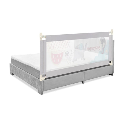 Verstellbares Baby-Bettgitter, 175cm, Doppelsicherung, Grau
