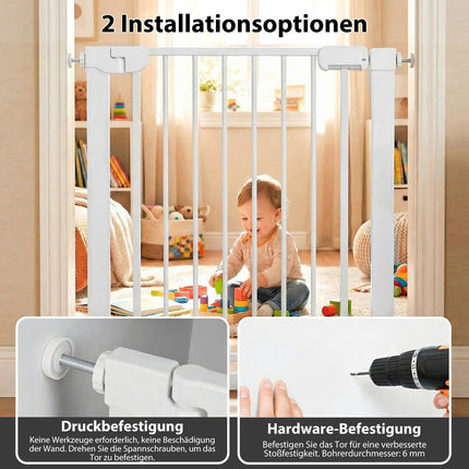 Barrière de sécurité réglable pour bébé, sans perçage, 75-82 cm, fermeture automatique