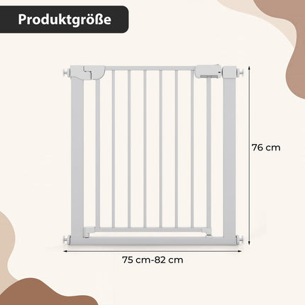 Barrière de sécurité réglable pour bébé, sans perçage, 75-82 cm, fermeture automatique