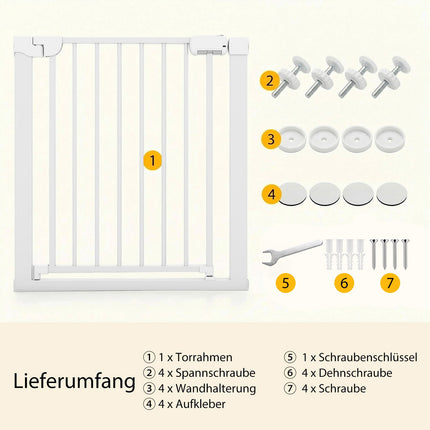 Barrière de sécurité réglable pour bébé, sans perçage, 75-82 cm, fermeture automatique