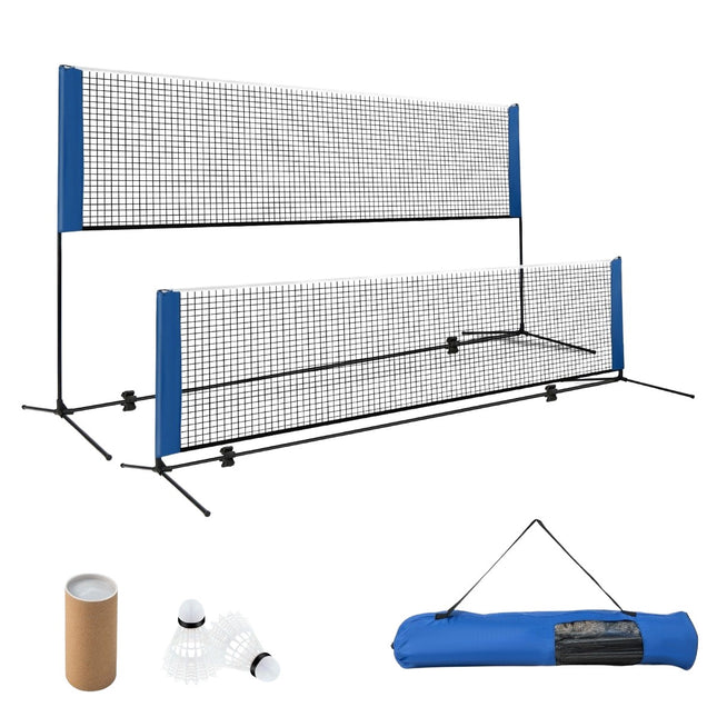 Filet de badminton réglable avec support, volants et sac