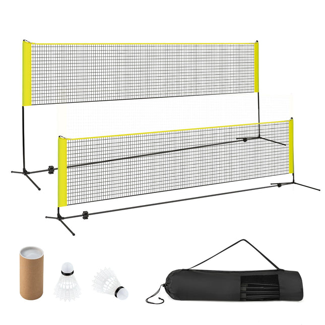 Ensemble filet de badminton réglable avec support et sac de transport