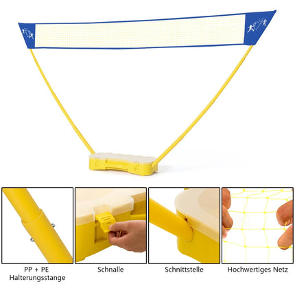 Filet de badminton et de volley-ball réglable, portable, 3 x 1,5 m